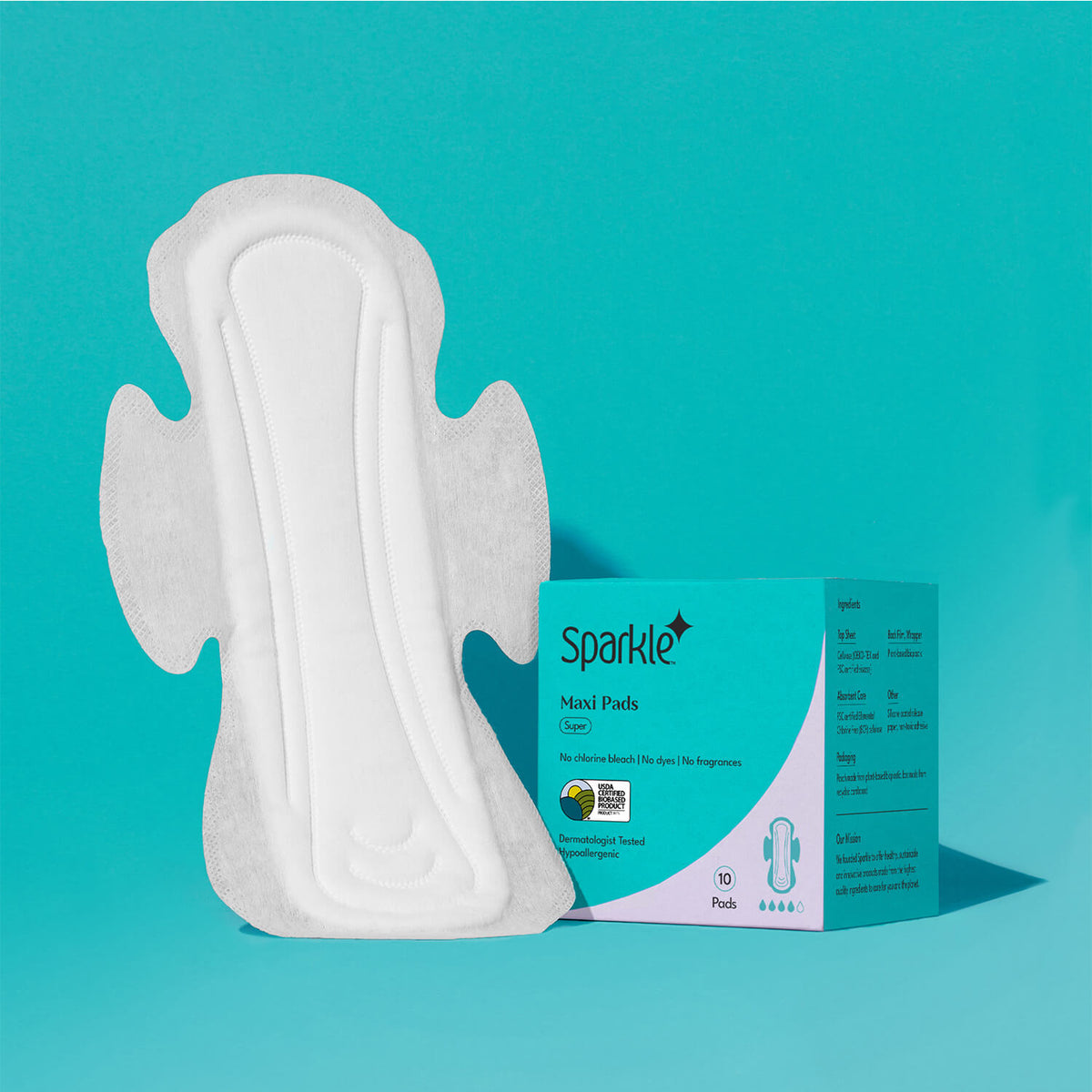 Plant-based Maxi Pads - Super - 11.02 inches