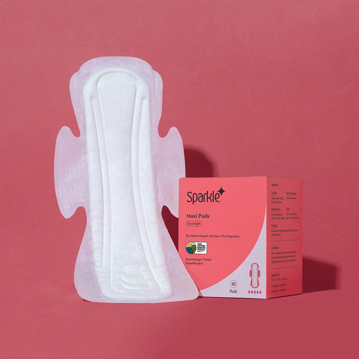 Plant-based Maxi Pads - Overnight - 12.60 inches